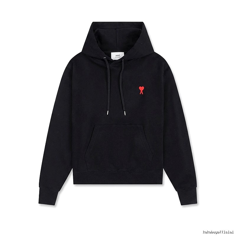 AMI Love Embroidery Trendy Brand Black Sweatshirt