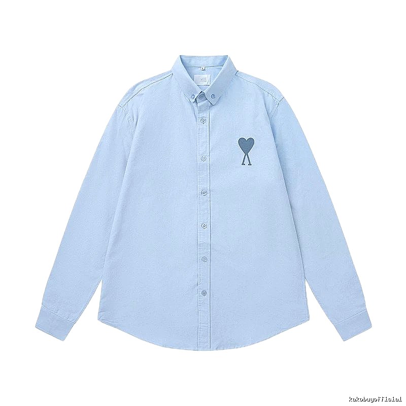 AMI series minimalist style blue shirts