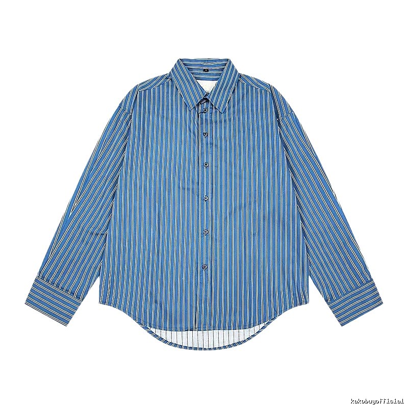 AMI striped retro-style blue shirt