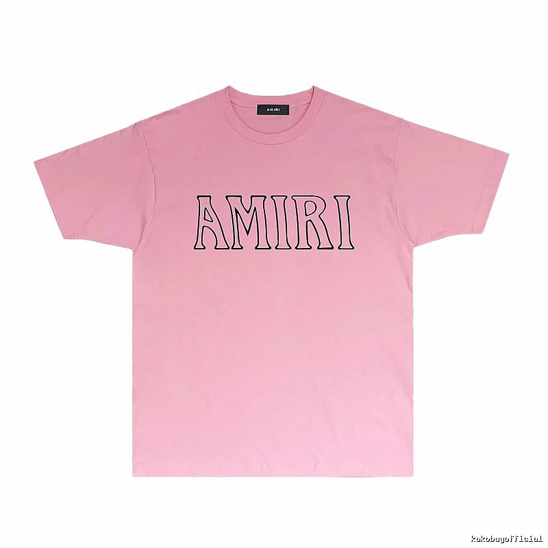 AMIRI minimalist style pink T-shirt