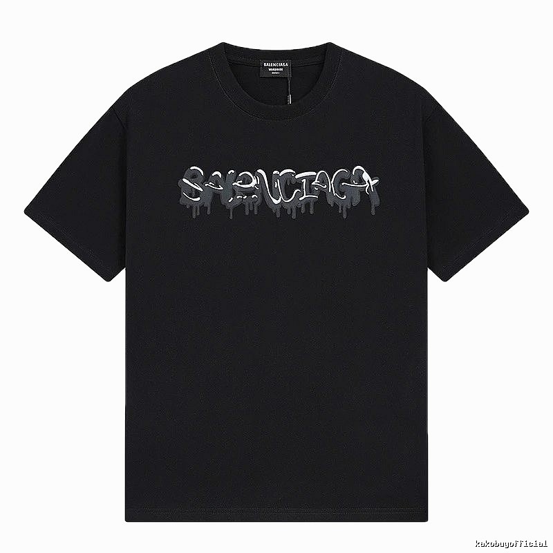 Balenciaga Graffiti Street Style Black Short Sleeve T-shirt