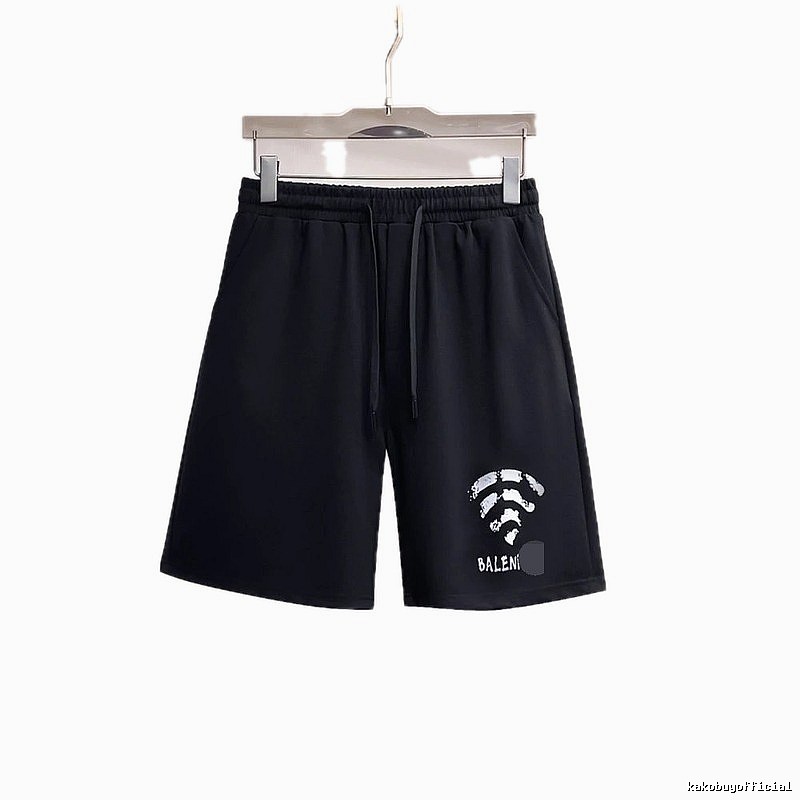 Balenciaga Printed Street Style Black Shorts