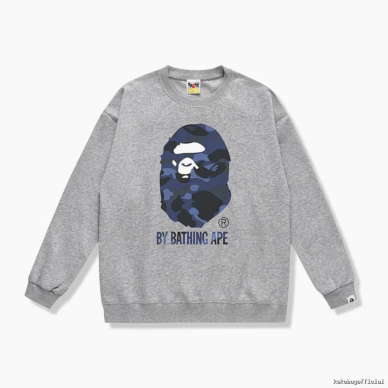 Bape camouflage-style gray sweatshirt