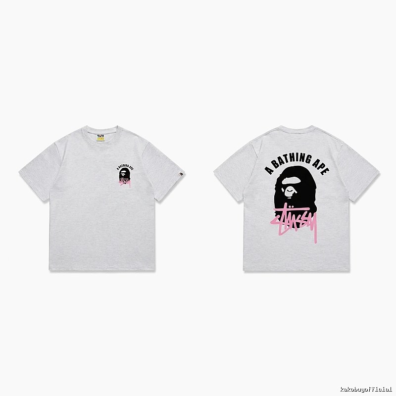 Bape Pink Trendy and Cool Short-sleeve Shirt