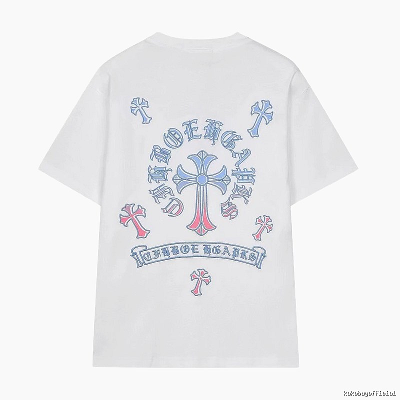 Chrome Hearts Cross Print Trendy Street Style White Short-sleeve T-shirt
