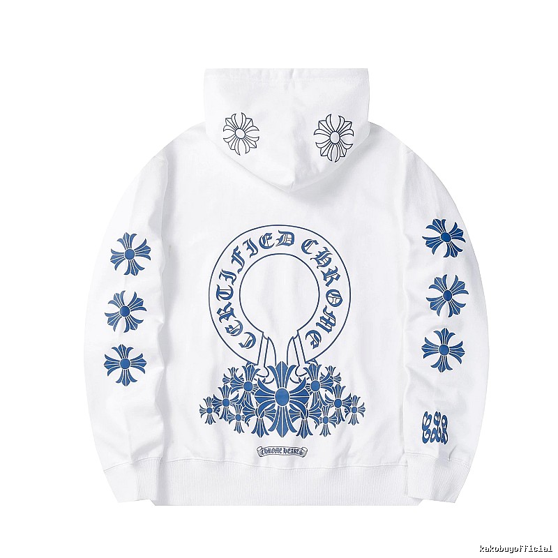 Chrome Hearts Sport Cross graphic hoodie Black Blue Cross for Collection Drops
