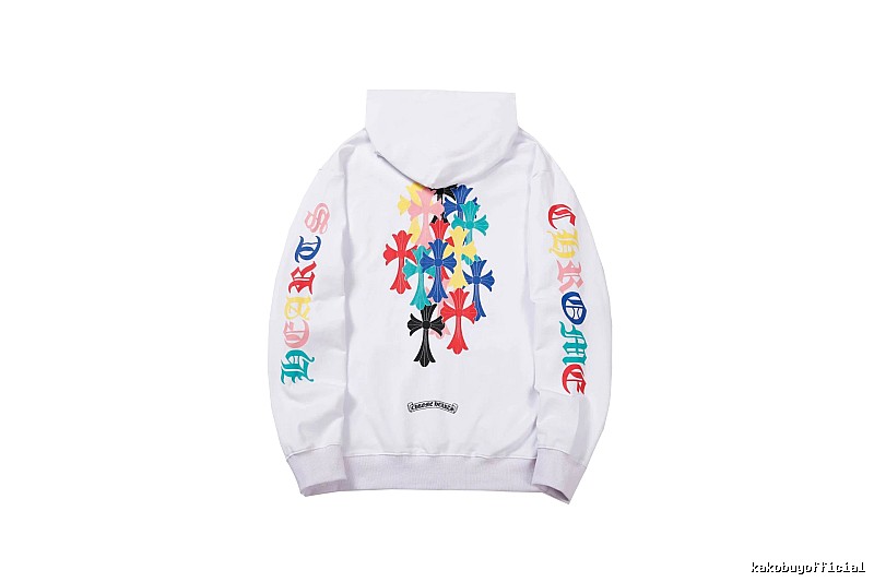 Chrome Hearts Streetwear Cross graphic hoodie Black Blue Cross with Logo Accent