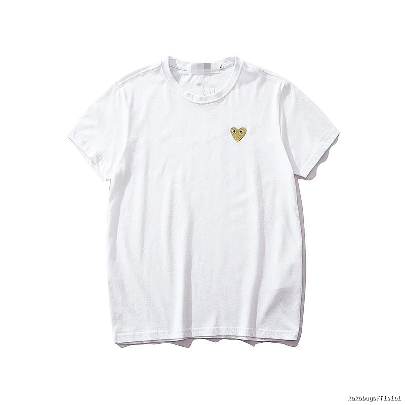 Comme des Garcons PLAY 2021-53 White Style 2153 Heart Logo T-Shirt Commuter Look