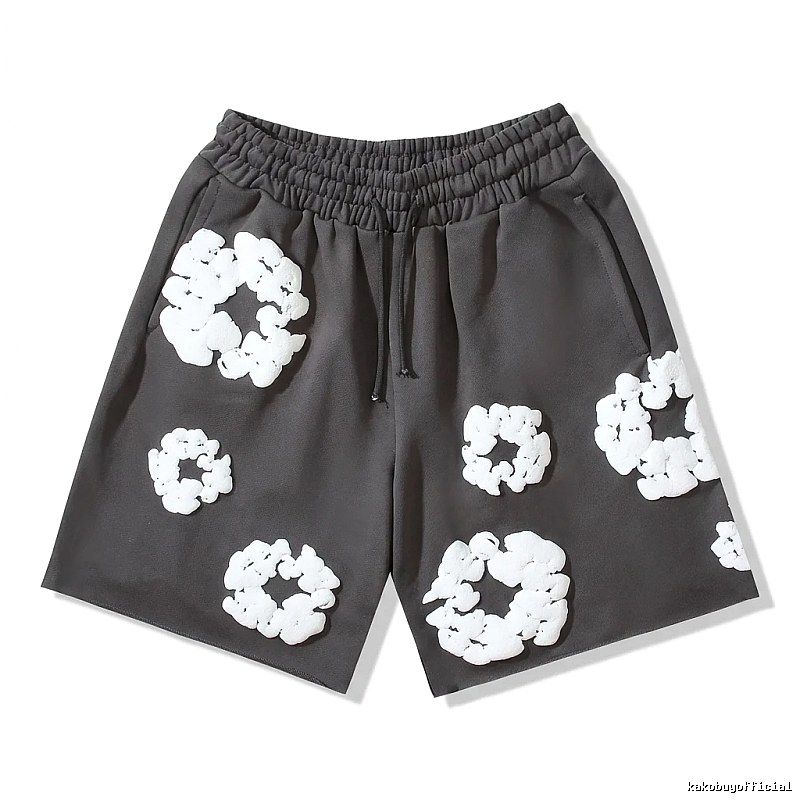 DENIM TEARS Flower Style Black Shorts