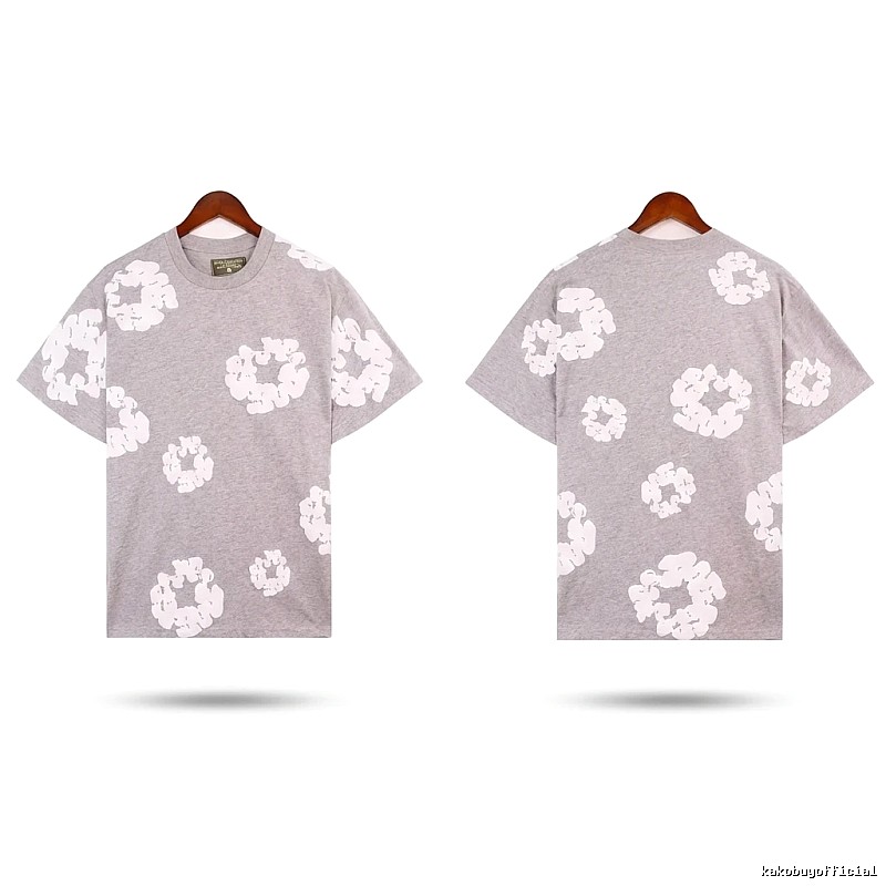 DENIM TEARS Printed Casual Grey T-shirt