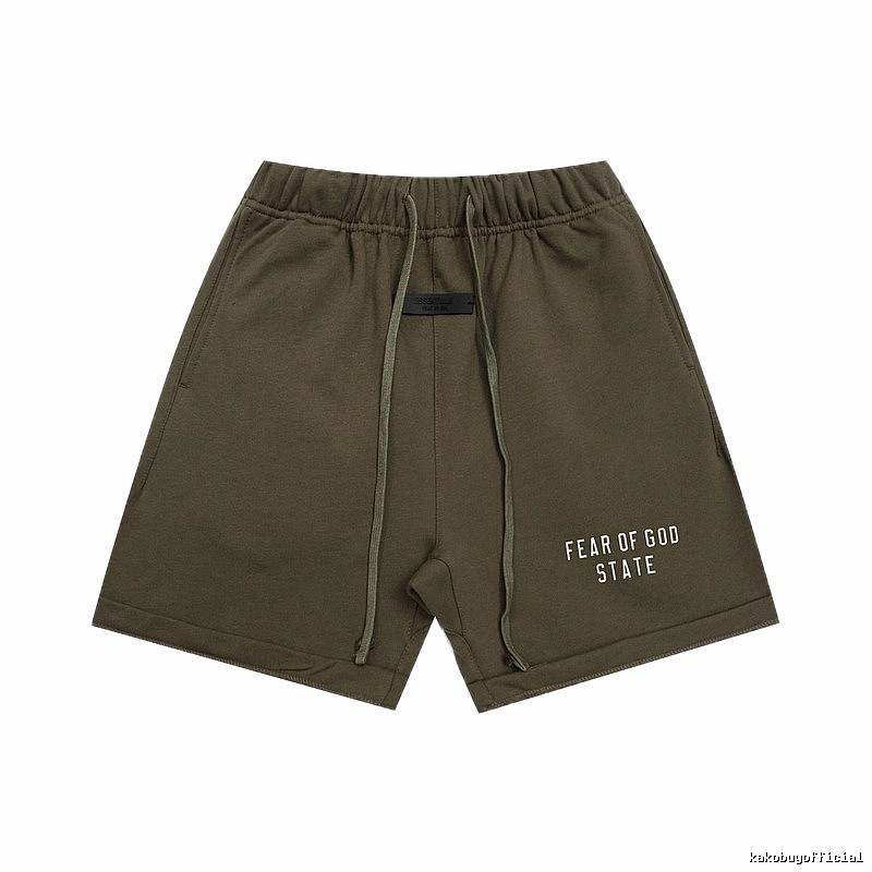 ESSENTIALS Sporty Military Green Shorts