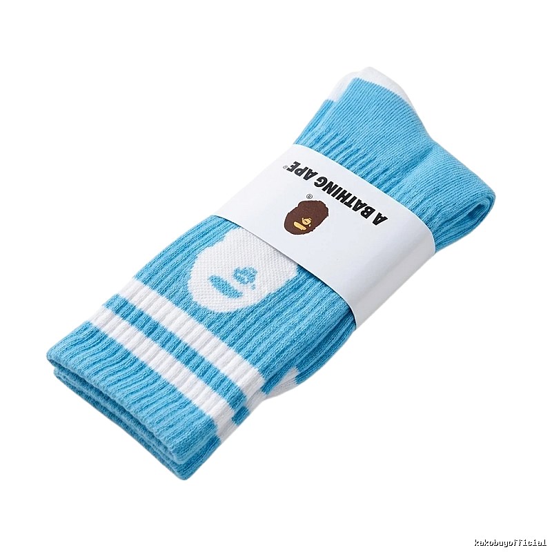 Light blue Bape Ape Head trendy socks