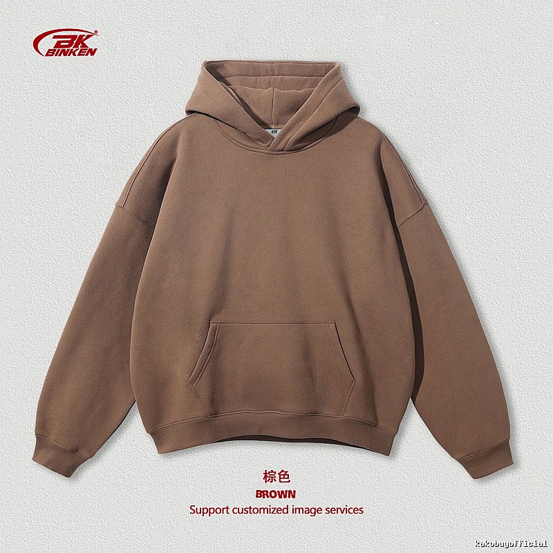 Logo Detail Pullover hoodie Navy Blank Kangaroo with Relaxed Feel