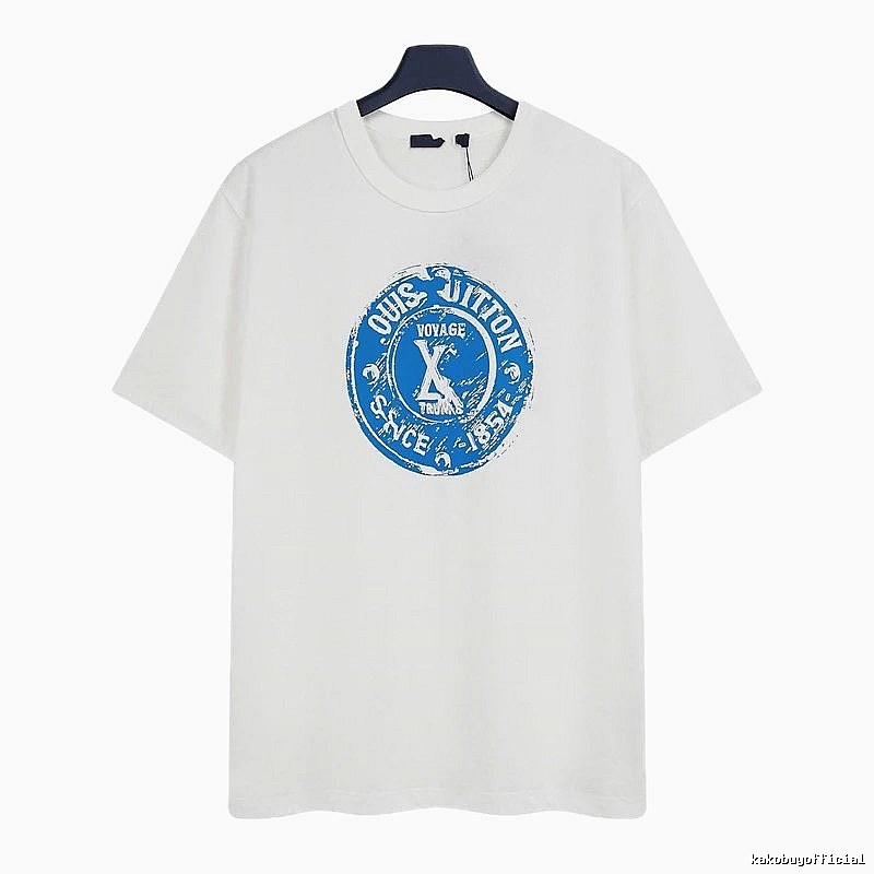 Louis Vuitton Stamp Print Vintage Style White T-Shirt