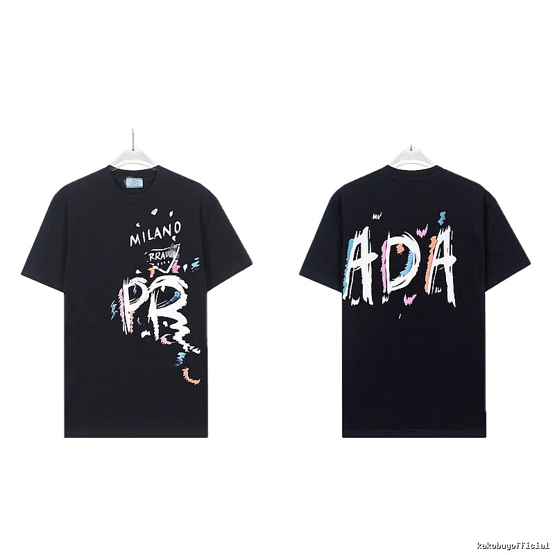 Prada Graffiti Collection Street Style Black T-Shirt