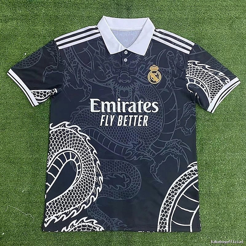 Real Madrid Black Dragon Soccer Jersey Daily Styling