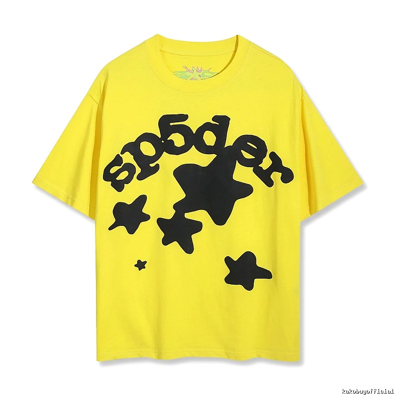 Sp5der Star Trend Brand Yellow T-shirt