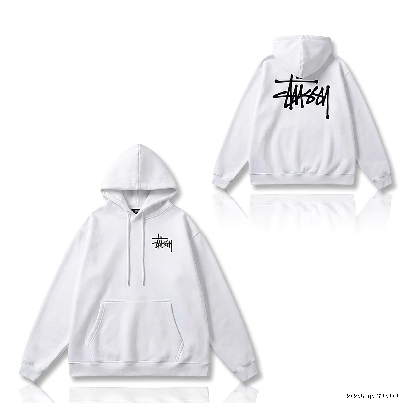 Stussy basic style simple white sweatshirt