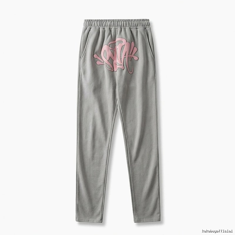 SynaWorld graffiti-style light gray sweatpants