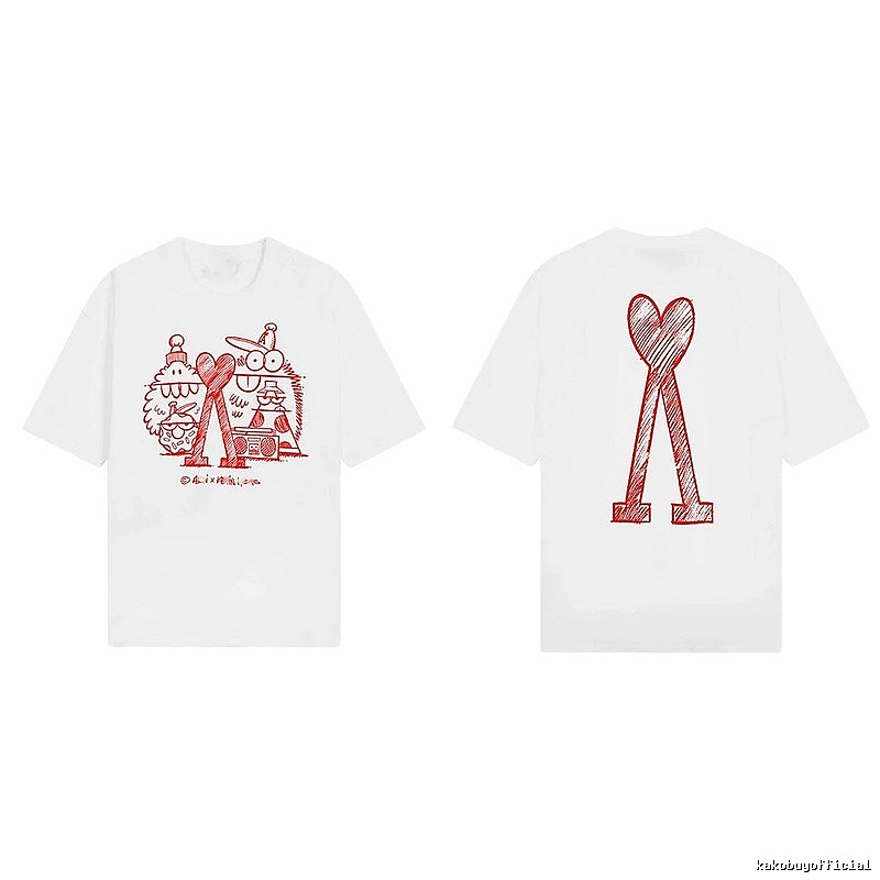 AMI Cartoon Graffiti Style Short-sleeve Shirt (White)