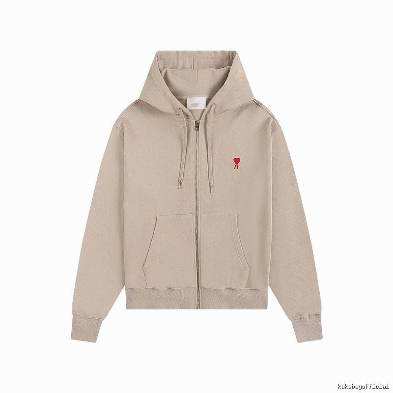 AMI Love Minimalist Style Beige Cardigan