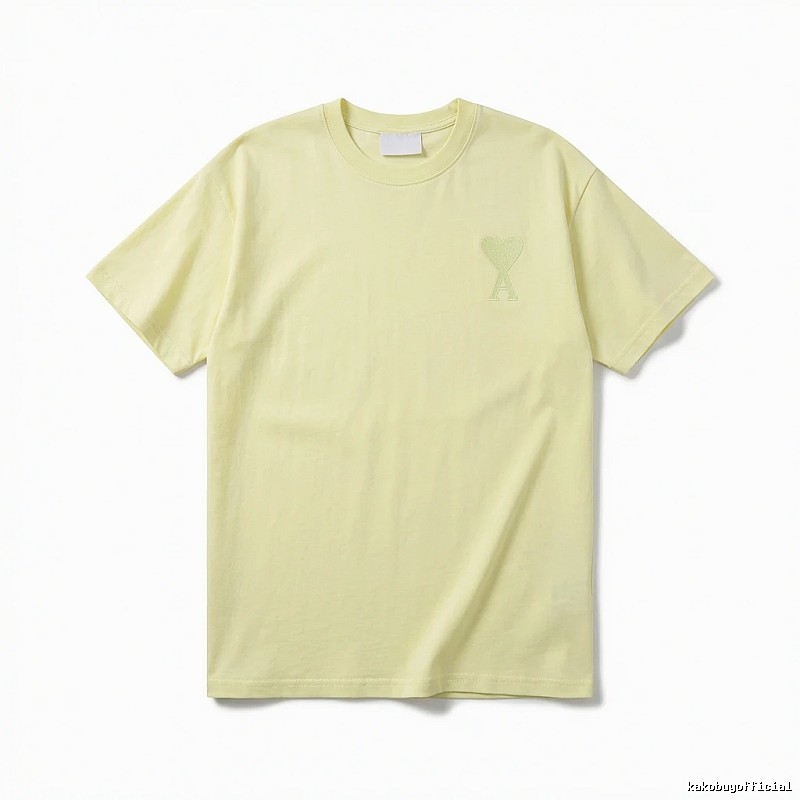 AMI Love Simple Style Yellow T-shirt