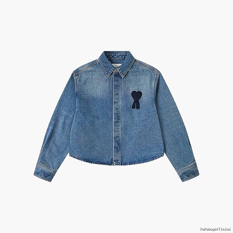 AMI Love Style Denim Blue Shirt