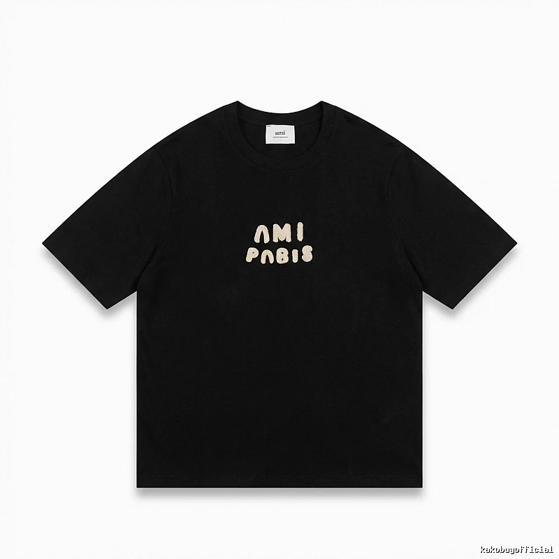 AMI Paris Alphabet Style Black T-shirt