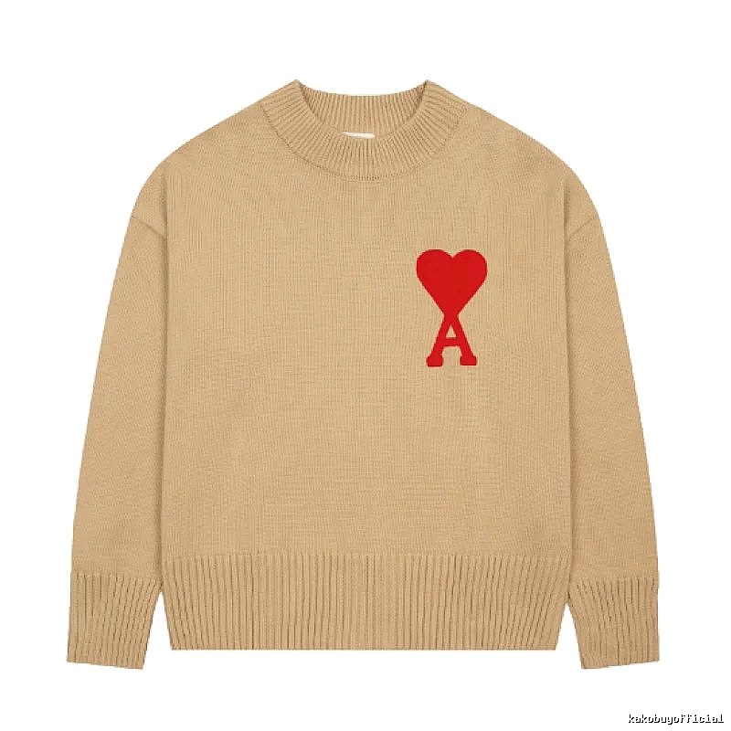 Ami Paris Lightweight Heart logo sweater Green Knit Top for Trend Styling