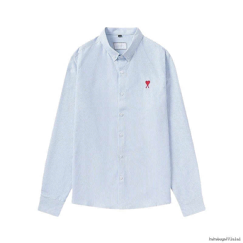 AMI striped minimalist style blue shirt
