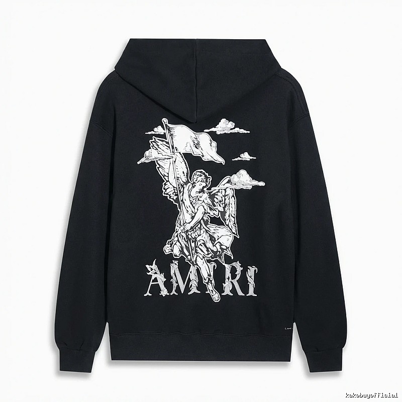 AMIRI Black Sweatshirt with Angel Print