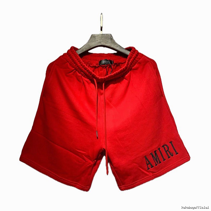 AMIRI Embroidered Street Style Red Casual Shorts