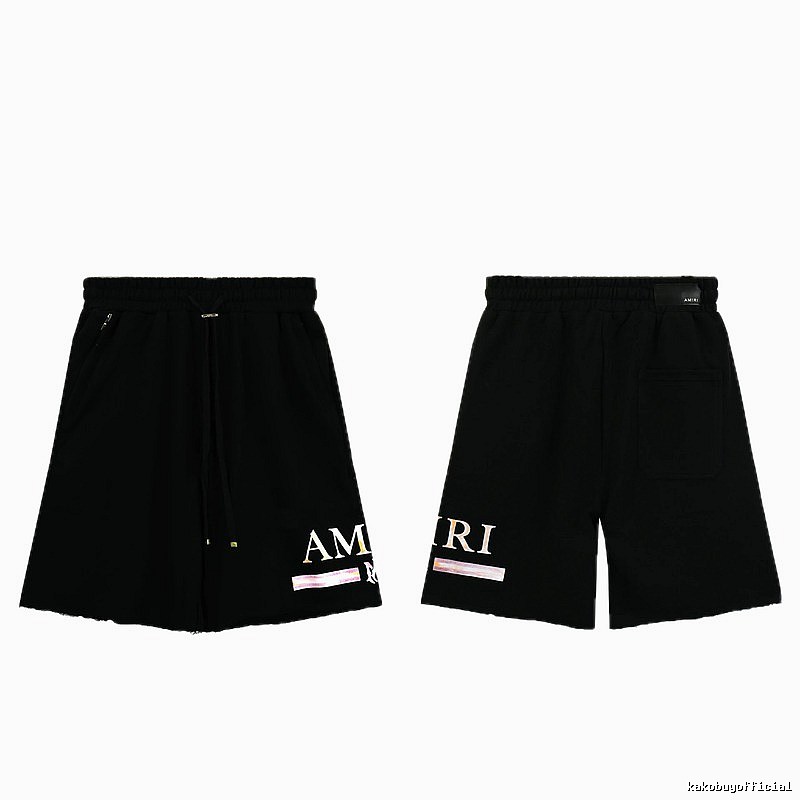 AMIRI Letter Print Street Style Black Shorts