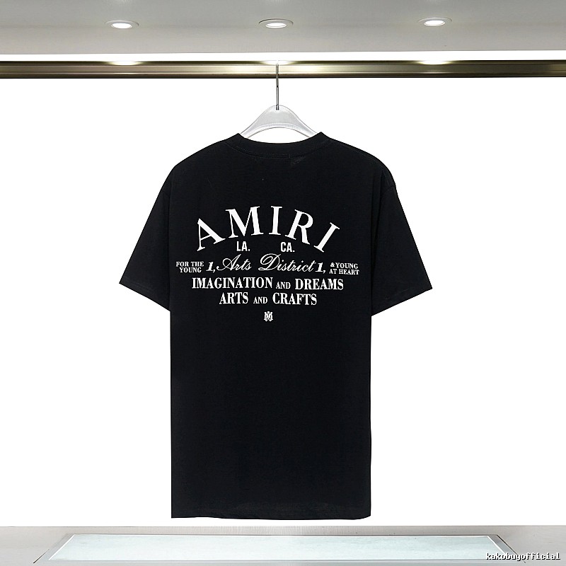 Amiri Travel Graphic T-shirt White Blue Amiri with Soft Visual Tone