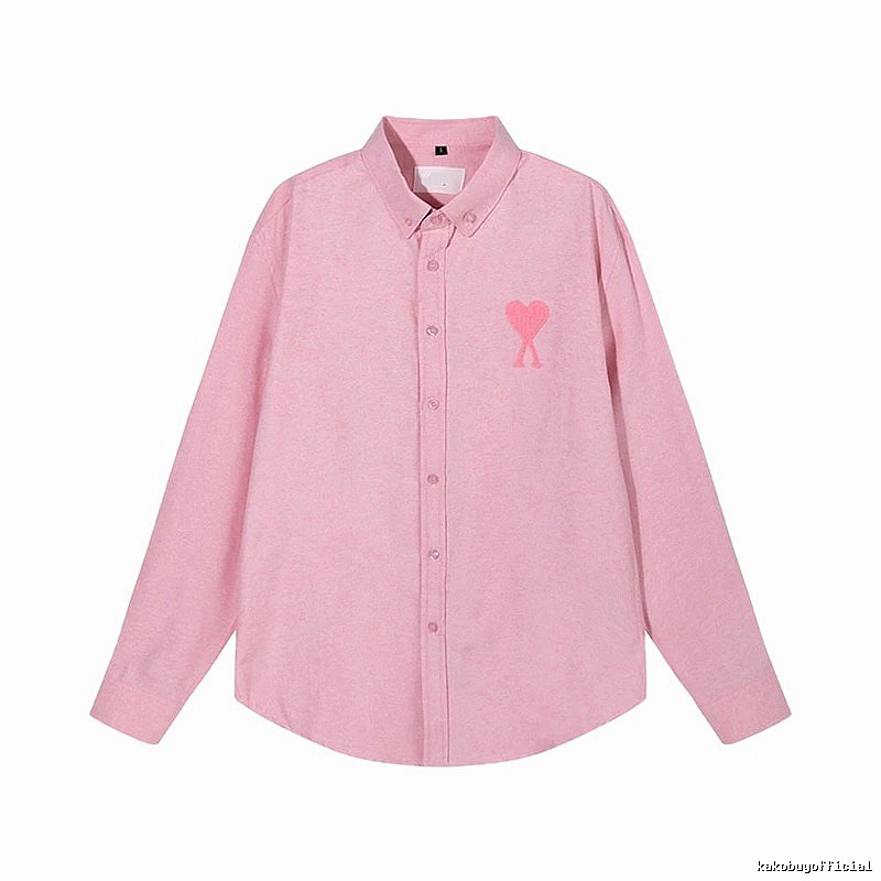AMI's Love Minimalist Style Pink Shirt