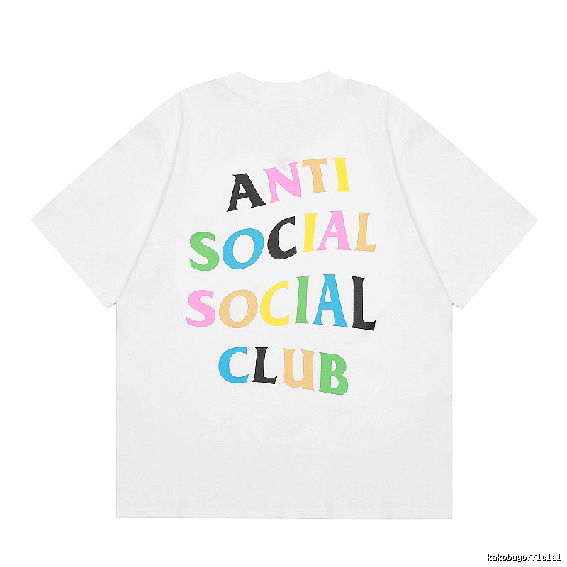 Anti Social Social Club Streetwear Logo T-shirt Black Orange Anti with Logo Accent