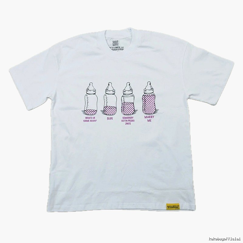 AwfulLot Bottle Print Street Style White T-Shirt