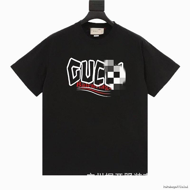 Balenciaga Co-branded Graffiti-style Black T-shirt