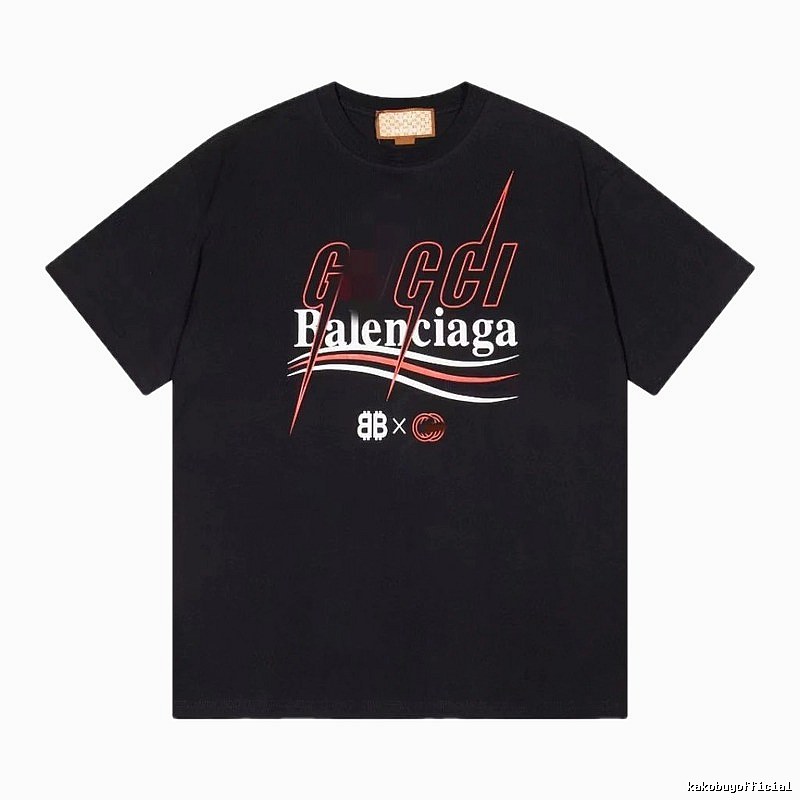 Balenciaga Co-branded Trendy Style Black Short-sleeve T-shirt