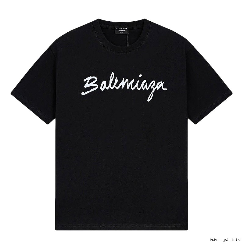 Balenciaga Handwritten Trendy Style Black T-shirt