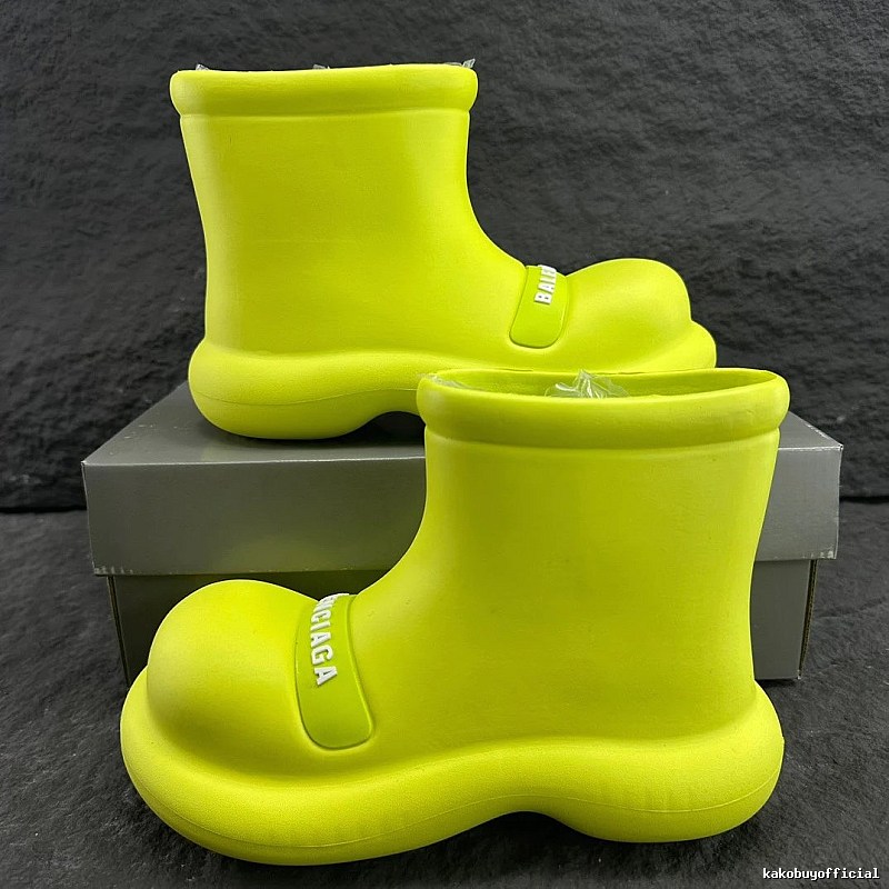Balenciaga Rubber Boot with Neon Yellow Rubber Boot for Photo Ready Styling