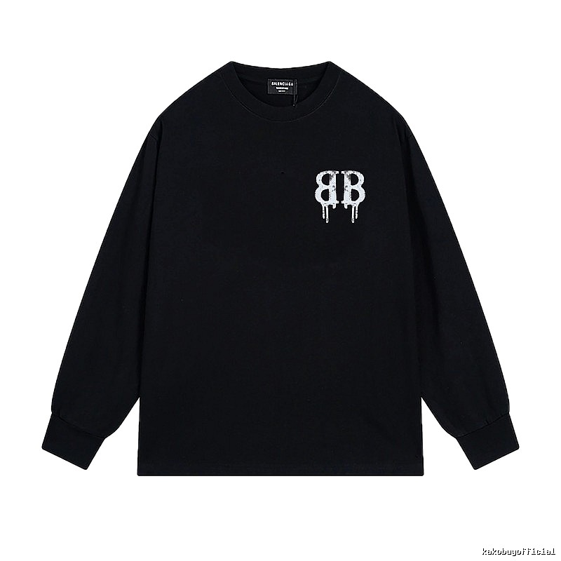 Balenciaga's dark style black long T-shirt