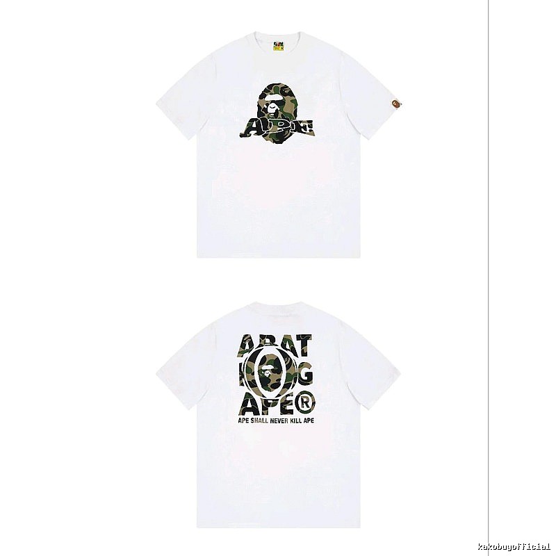 Bape Ape Head Camouflage Style White T-shirt