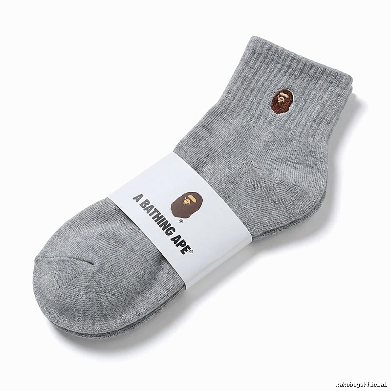 Bape Ape Head Trendy Brand Gray Socks