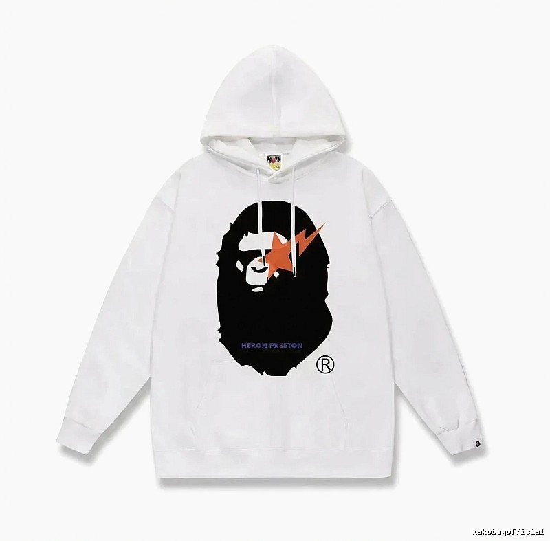 Bape Ape Head Trendy White Sweatshirt