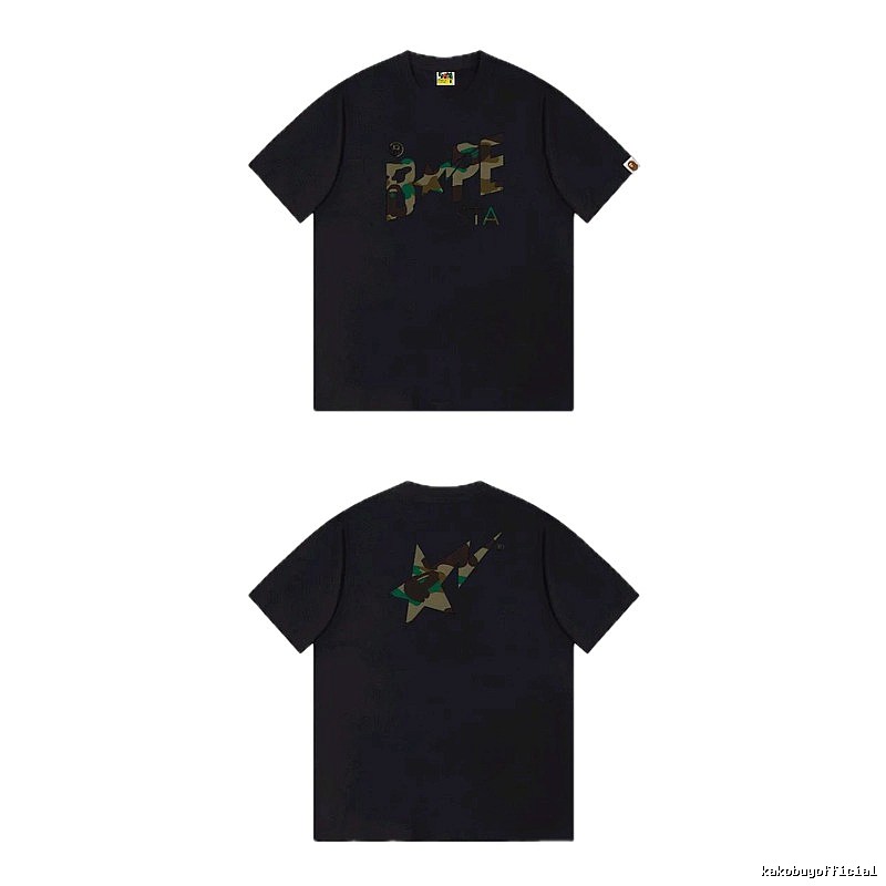 Bape camouflage style black T-shirt