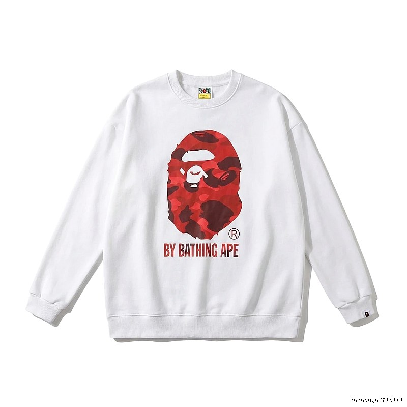 Bape camouflage-style white sweatshirt
