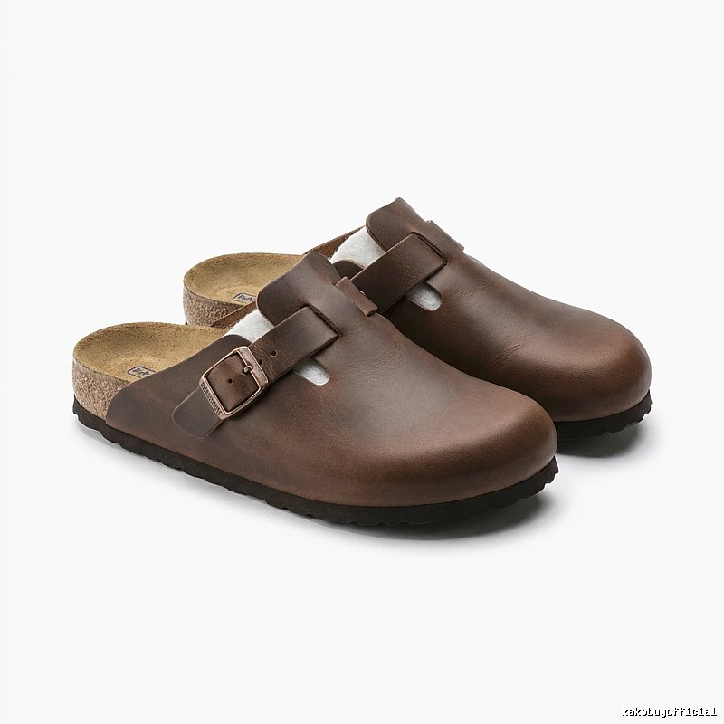 BIRKENSTOCK brown retro-style wooden clogs