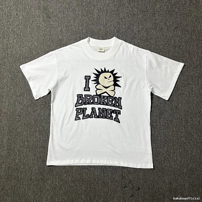 Broken Planet Classic Graphic T-shirt White Cotton Bold for Daily Styling