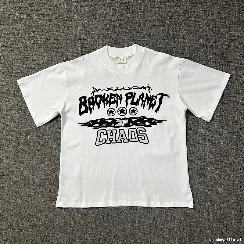 Broken Planet Compact Graphic T-shirt White Cotton Bold for Smart Casual Looks
